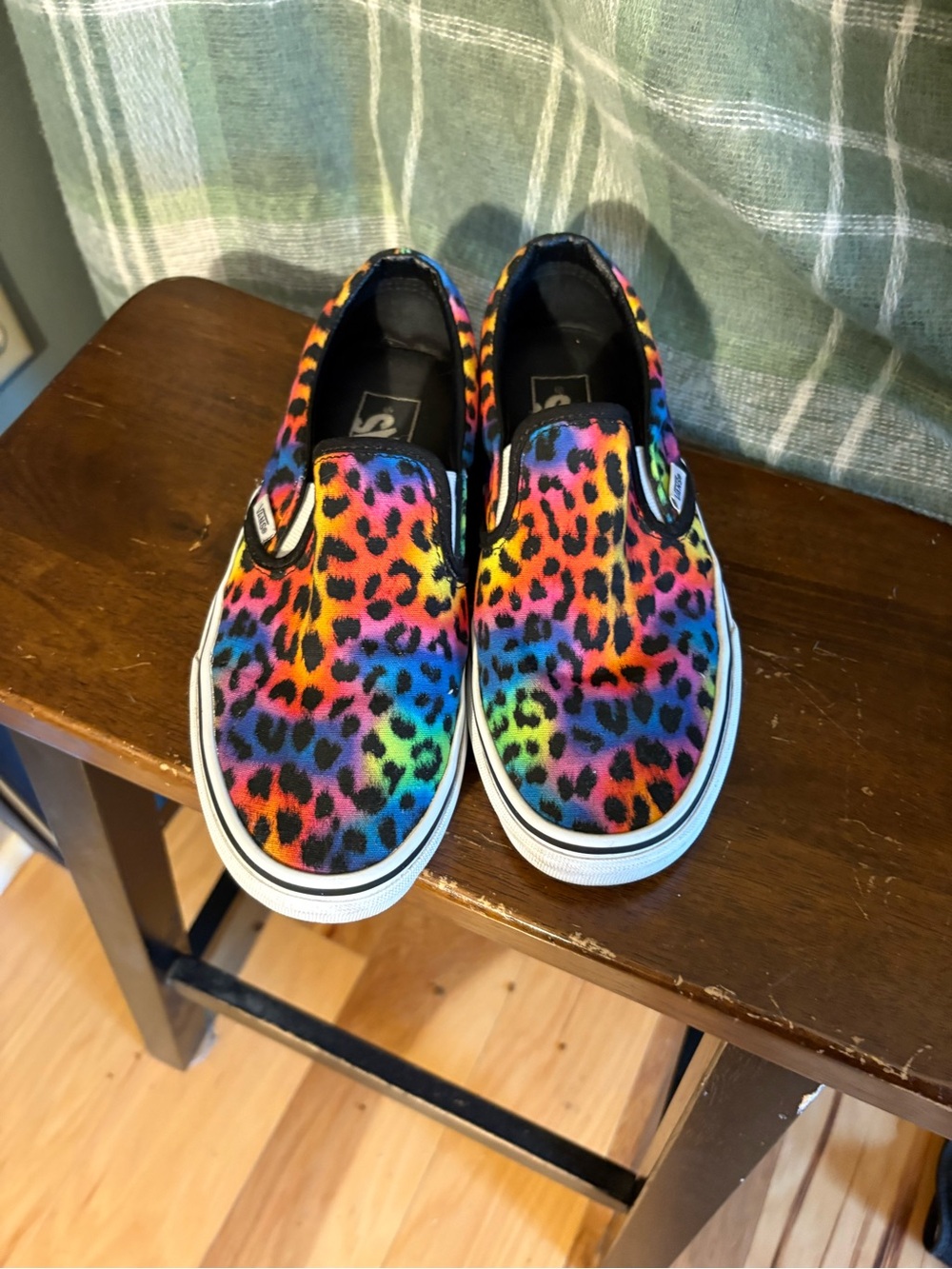 Vans Rainbow Leopard Slip-On Sneakers in Multicolor and Black - Picture 2 of 7